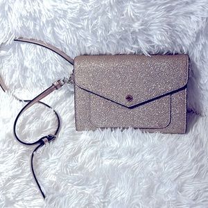 Kate Spade ♠️ Flap Crossbody Rose Gold Glitter Tinsel